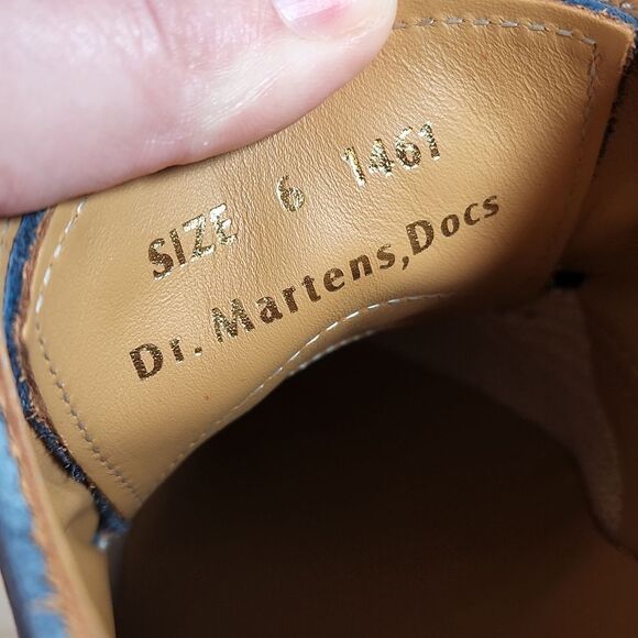 🩵NIB Dr. Martens Blue Made in England Savannah Nubuck Leather Oxfords Size 8 - Picture 10 of 16